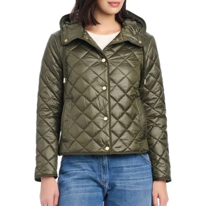 Kate Spade Women's Hooded Quilted Packable Jacket