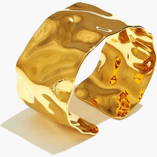 18K Gold Wide Cuff Bracelet