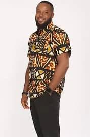 Adisa Men's African Print Button-Up Shirt
