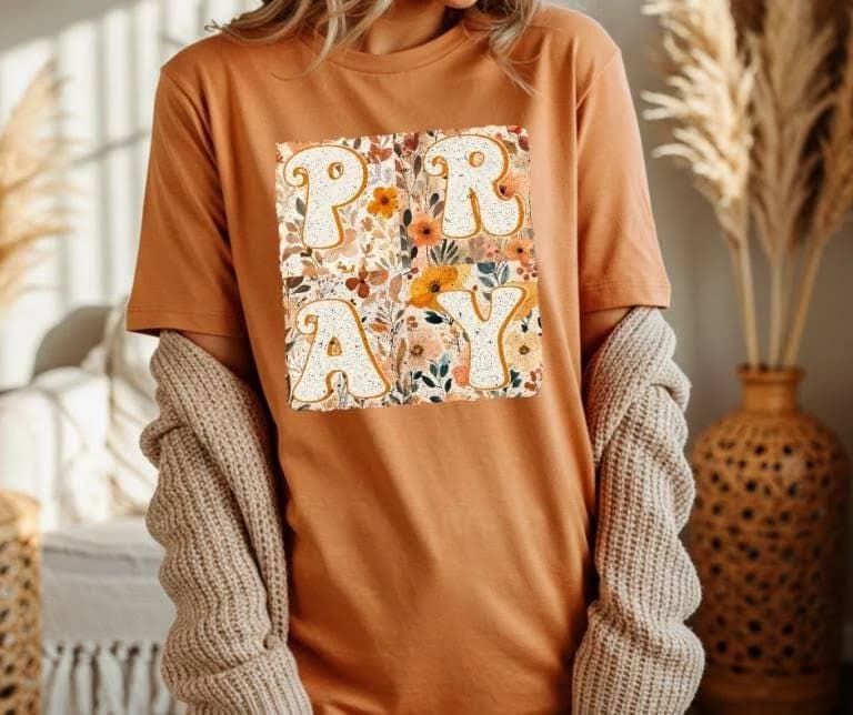 Retro Faith Floral Prayer Tee