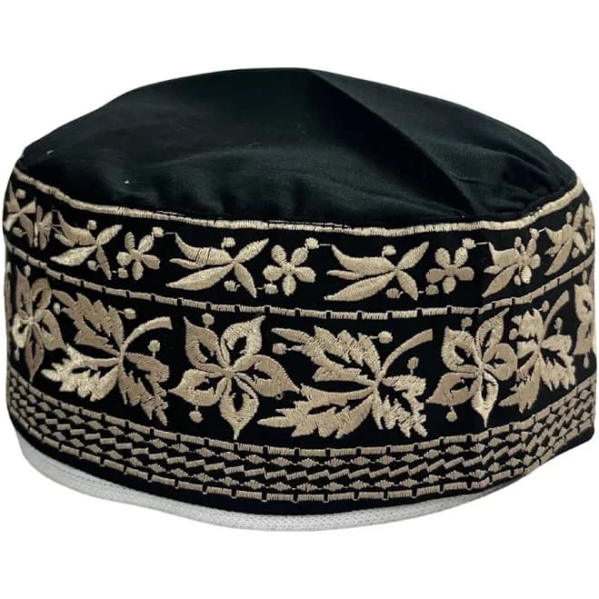 Men's Embroidered Cotton Kufi Cap