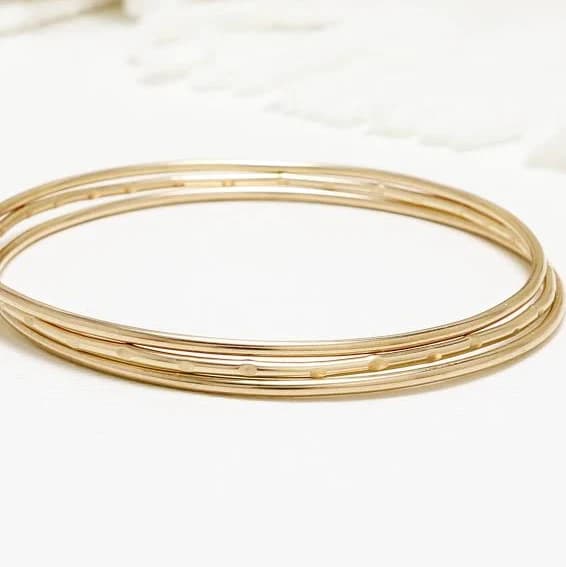 Minimalist Silver Bangle Women Set Of 3 Thin Bangle Bracelet