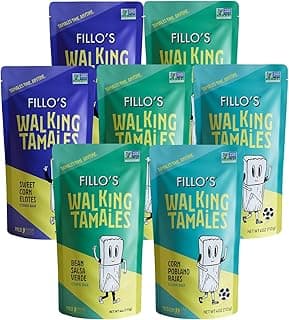 Fillo’s Tamales Variety Pack (7 Pack) – Ready-to-Eat Shelf Stable Mexican Tamales, Microwave Meal, Gluten-Free, Vegan, Non-GMO – Salsa Verde, Corn Poblano Rajas & Sweet Corn Elotes