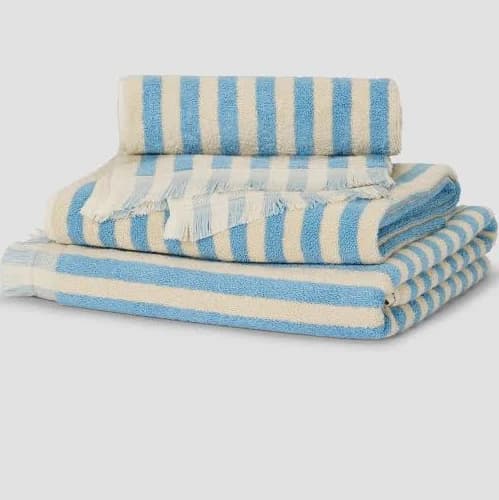 Piglet in Bed Coastal Blue Cotton Towel