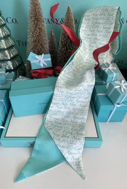 Tiffany&co Notes York Fifth Ave Silk Belt Scarf Tie