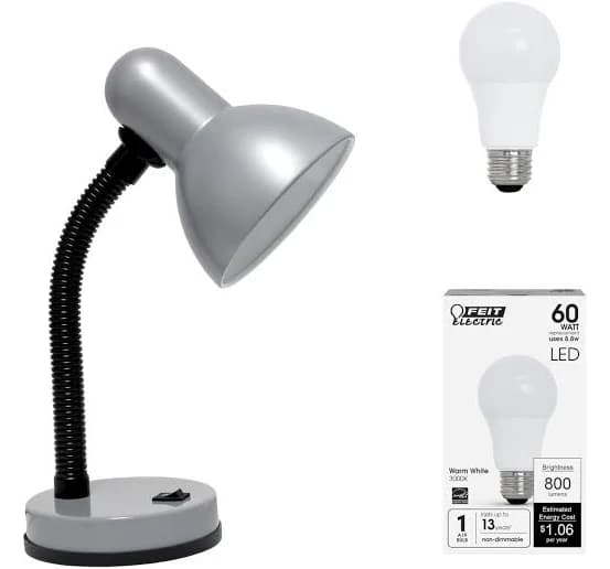Simple Designs Basic Metal Flexible Desk Lamp