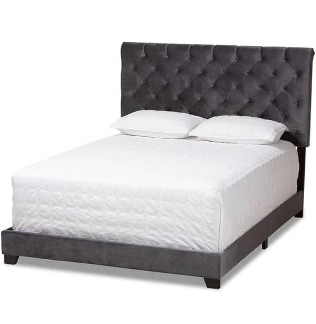 Baxton Studio Candace Luxe and Glamour Velvet Upholstered Size Bed
