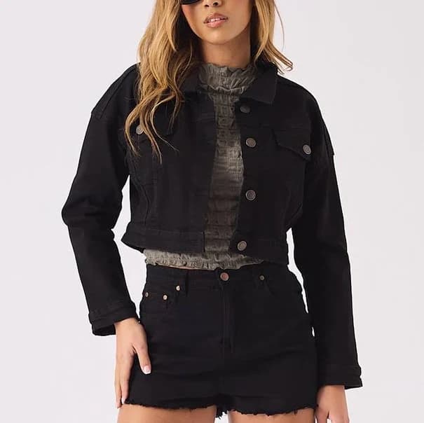 Cropped Trucker Denim Jacket