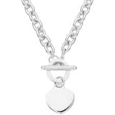 Amazon.com: IceCarats 925 Sterling Silver Engraveable Heart Disc Link Necklace Chain Toggle Clasp 18 inch Pendant Only: Pendant Necklaces: Clothing, Shoes & Jewelry