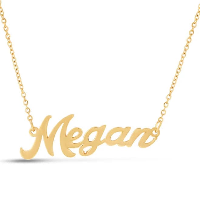 Megan Nameplate Necklace in Gold