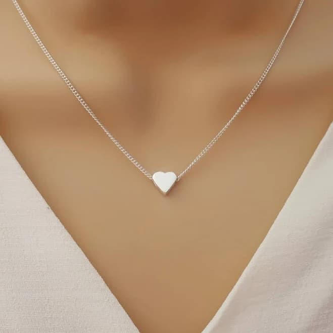 925 Sterling Silver Dainty Heart Necklace