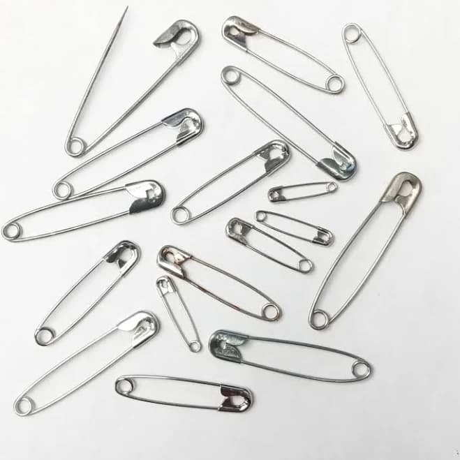 Silver Safety Pins, Assorted Sizes, 8.4oz Bag Bulk