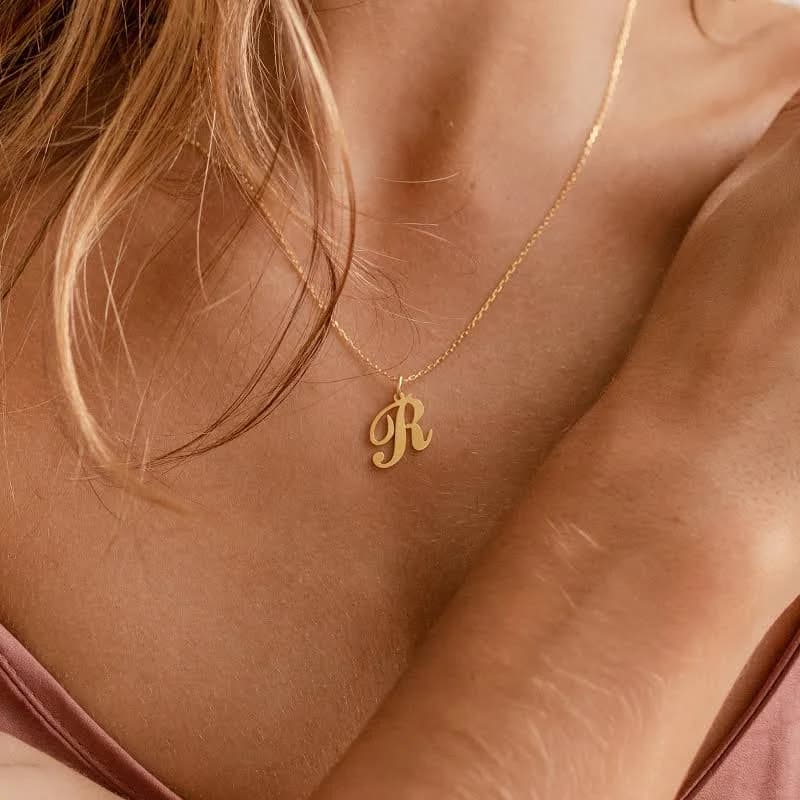 Caitlyn Minimalist Dainty Letter Initial Gold Necklace