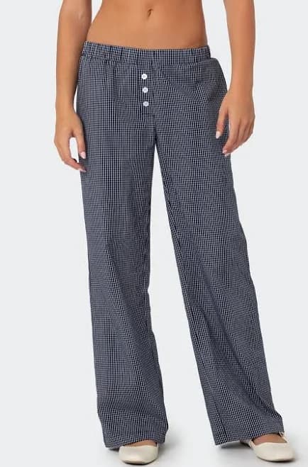 Edikted Women's Ellery Checkered Straight-Leg Pants