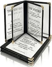 ZHENYI 2 Pack Menu Covers 8.5 x 11 Inch, 4 Page 8 View Clear PVC Restaurant Folders, Durable Drink List Sleeves for Cafe Hotel