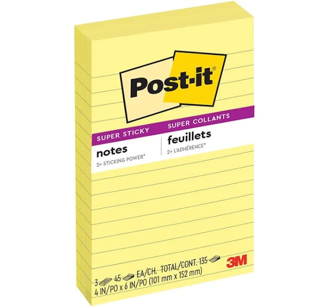 Post-it Super Sticky Lined Notes 4
