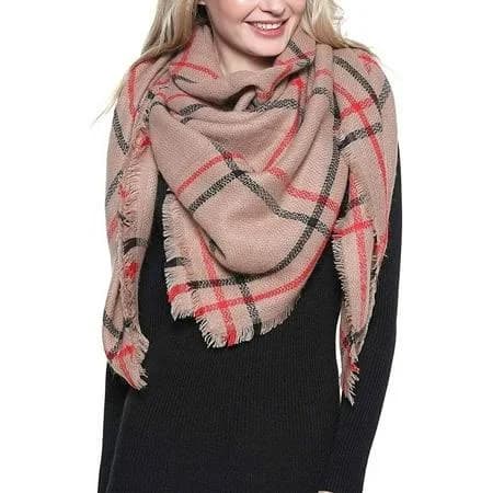 Bravo! Women's Oversized Plaid Blanket Scarf