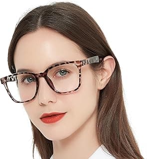 AEZUNI Oversize Square Reading Glasses for Women Oversized Trendy Large Readers 100 150 200 250 300 350 (Demi,1.0)
