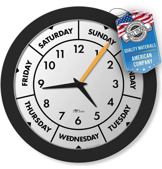 DayClocks Combination Day-of-the-Week Wall Clock