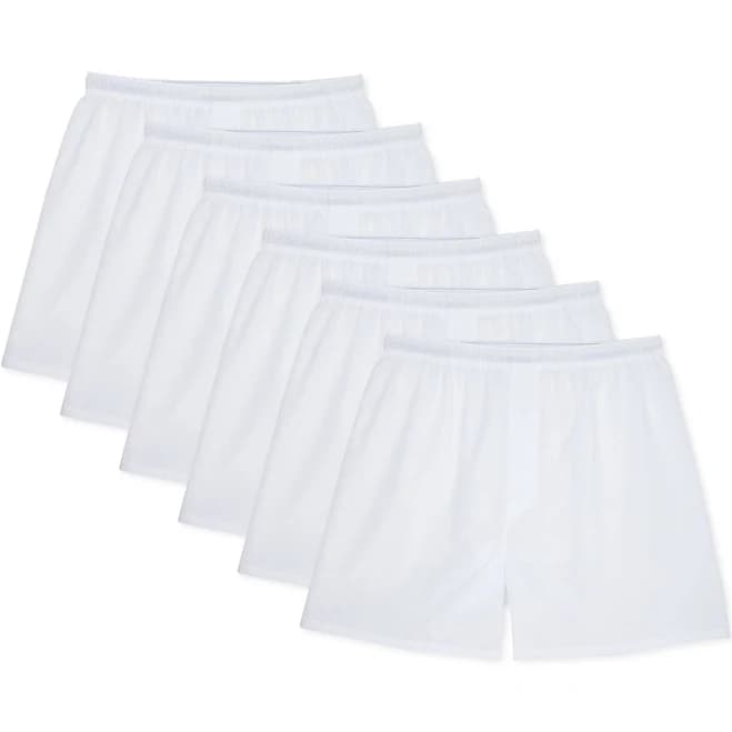 Hanes Men's 6-Pack Tag-Free Woven Boxer Underwear