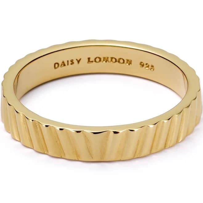 Daisy London Estée Lalonde Sunburst Chunky Stacking Ring 18ct