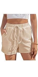 Ropamodita Women's Drawstring 3-Stripes Lounge Jersey Bermuda Shorts High Waist Jogger Yoga Long Sweat Shorts with Pockets (Deep Grey, Small) at Amazon Women's Clothing store