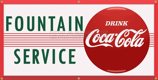 Coca Cola Fountain Service Soda Drug Store Old Sign Remake Banner Size