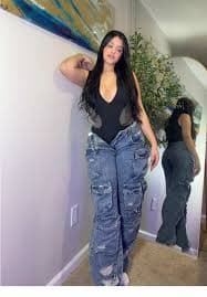 Jeans Fashion Nova Mujer Pantalu00f3n De Mezclilla In The Mix Ankle Tie Cargo - Deslavado Negro | Fashion Nova Black Acid Wash
