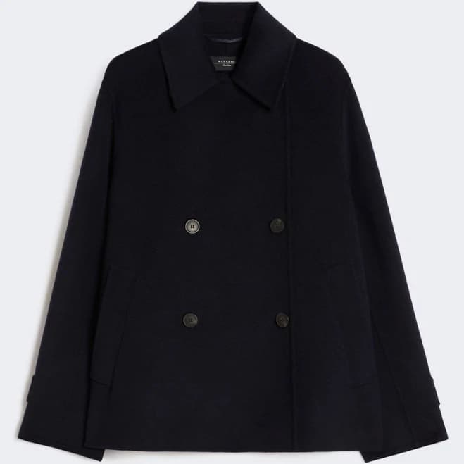 Max Mara Double-Breasted Wool-Blend Pea Coat