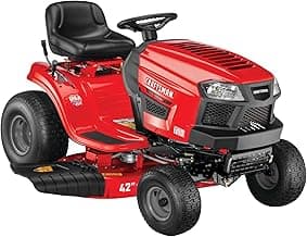 42" Gas Riding Lawn Mower with 17.5 HP* Briggs and Stratton Single-Cylinder Engine, Gas Lawn Tractor with 7-Speed Transmission, Red/Black (13AN77XSA93)