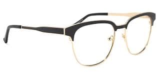 Wren Browline Black-Gold Glasses | Zeelool Glasses