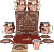 Amazon.com: Krown Kitchen - Hammered Moscow Mule Copper Mug Set of 4| Stainless Steel Lining | 16 oz : Home & Kitchen