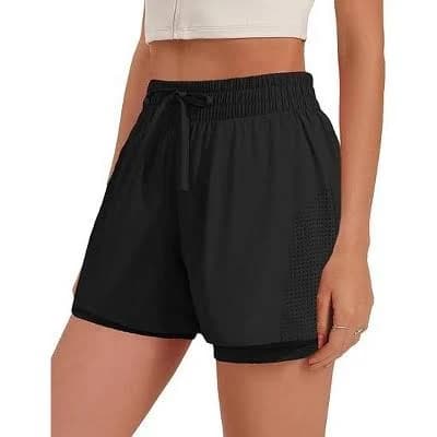 Pinspark Women's High Waisted Quick Dry Gym Shorts with Pockets