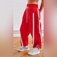 Free People | Pants & Jumpsuits | Free People Champ Is Here Lightweight Nylon Crop Barrel Athletic Track Pants New | Poshmark