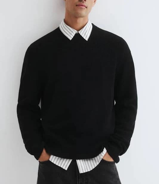 H&M Men's Regular-Fit Rib-Knit Sweater