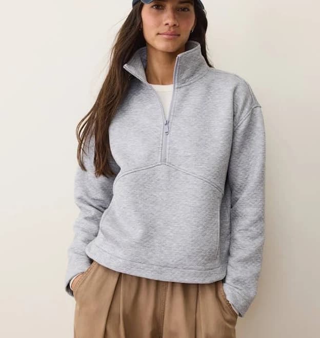Marine Layer Women's Corbet Quilted Half-Zip Sweatshirt