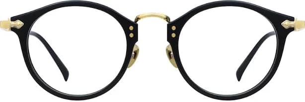Fytoo Round Black Acetate Titanium Full Rim Eyeglasses