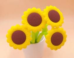 Sunflower Gel Pen, Black Ink, 0.5mm, Cute Stationery Gift - Etsy