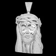 XXL Jesus Pendant - Iced Out Cuban Necklace / 51 cm