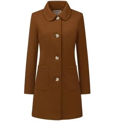 Inspire Chic Women's Single Breasted Turn Down Collar Overcoat