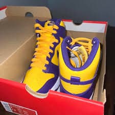 Nike Dunk High Lakers ds brand new size 6 bought a... | Depop