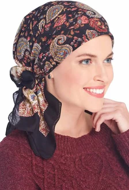 Oversized Cotton Woodblock Head Scarf