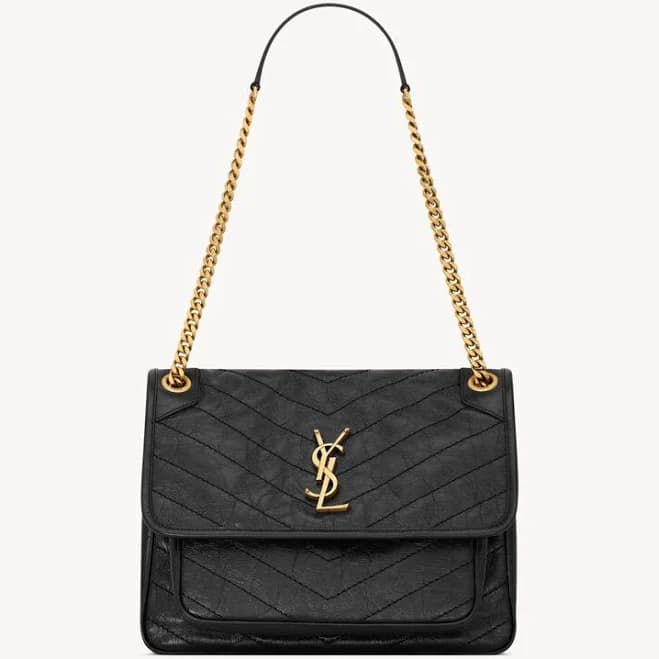 Saint Laurent Women's Niki Medium Vintage Leather Shoulder Bag