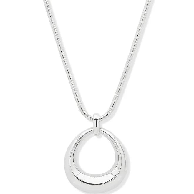 Anne Klein Women's Open Puffy Oval Pendant Necklace