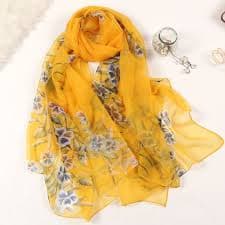 BJUTIR Flower Printed Chiffon Sunscreen Silk Scarf And Long Ladies Scarf Shawl Dual-Use Womens Scarves & Wraps - Walmart.com
