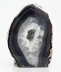 Agate Geode Cut Base Half Slab Natural Crystal Quartz Decor XL 8.51 lb H2196