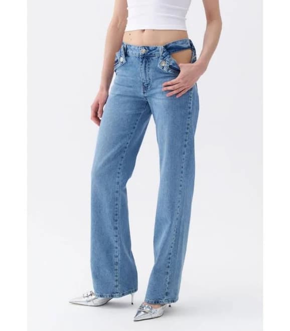 Nocturne Women's Cut-Out High Waist Jeans