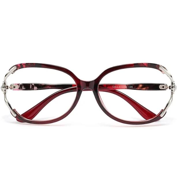 Red Round Plastic Eyeglasses