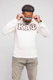 Kappa Alpha Psi Cream and Krimson Lettered Cream Hoodie - The Divine Nine
