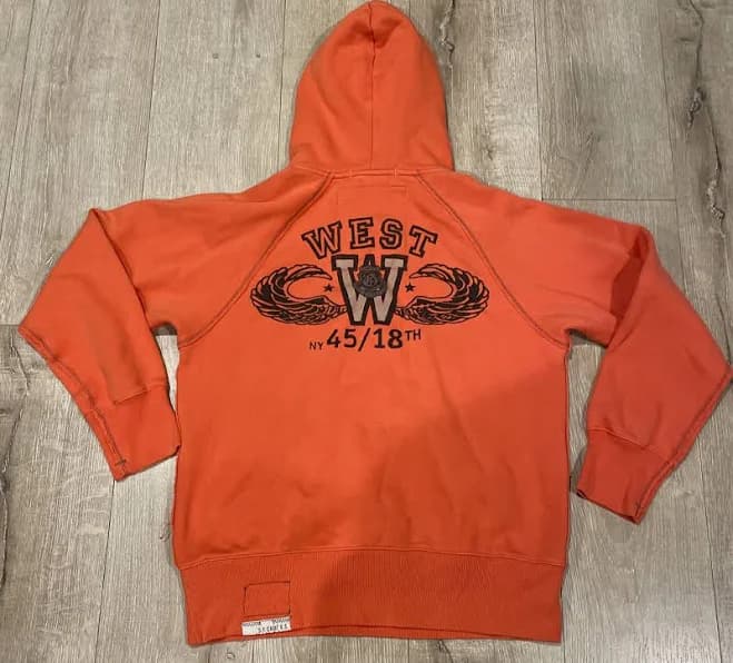 1969 Gap Hoodie Adult Small Orange Pull Over Sweater San Francisco,